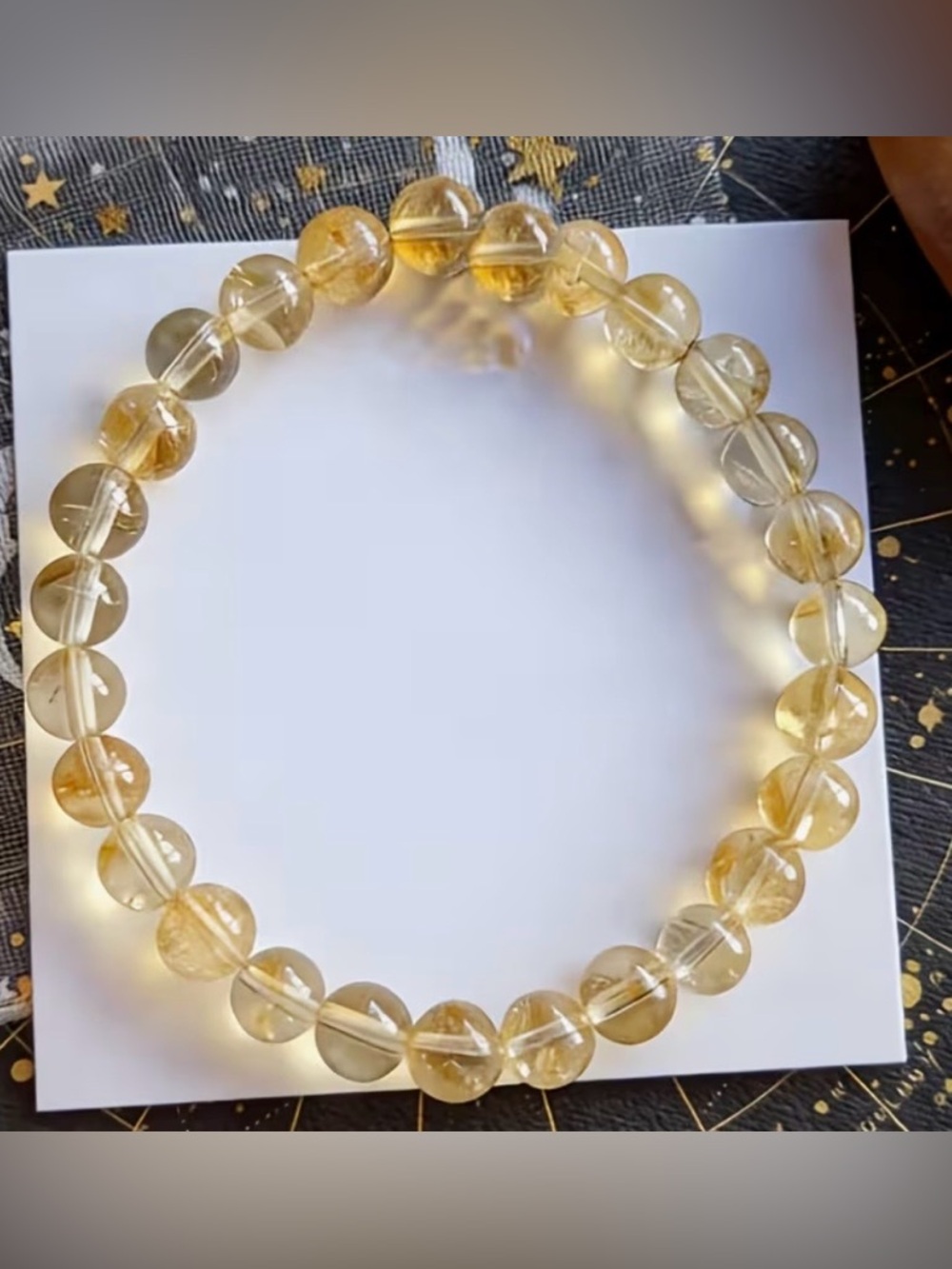 2 round citrine quartz bracelet